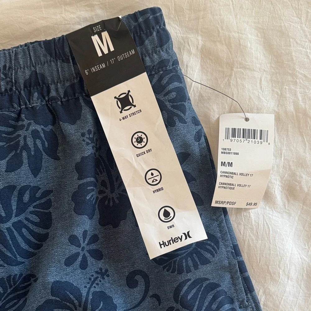 NWT Hurley Navy Floral Men's Cannonball 17